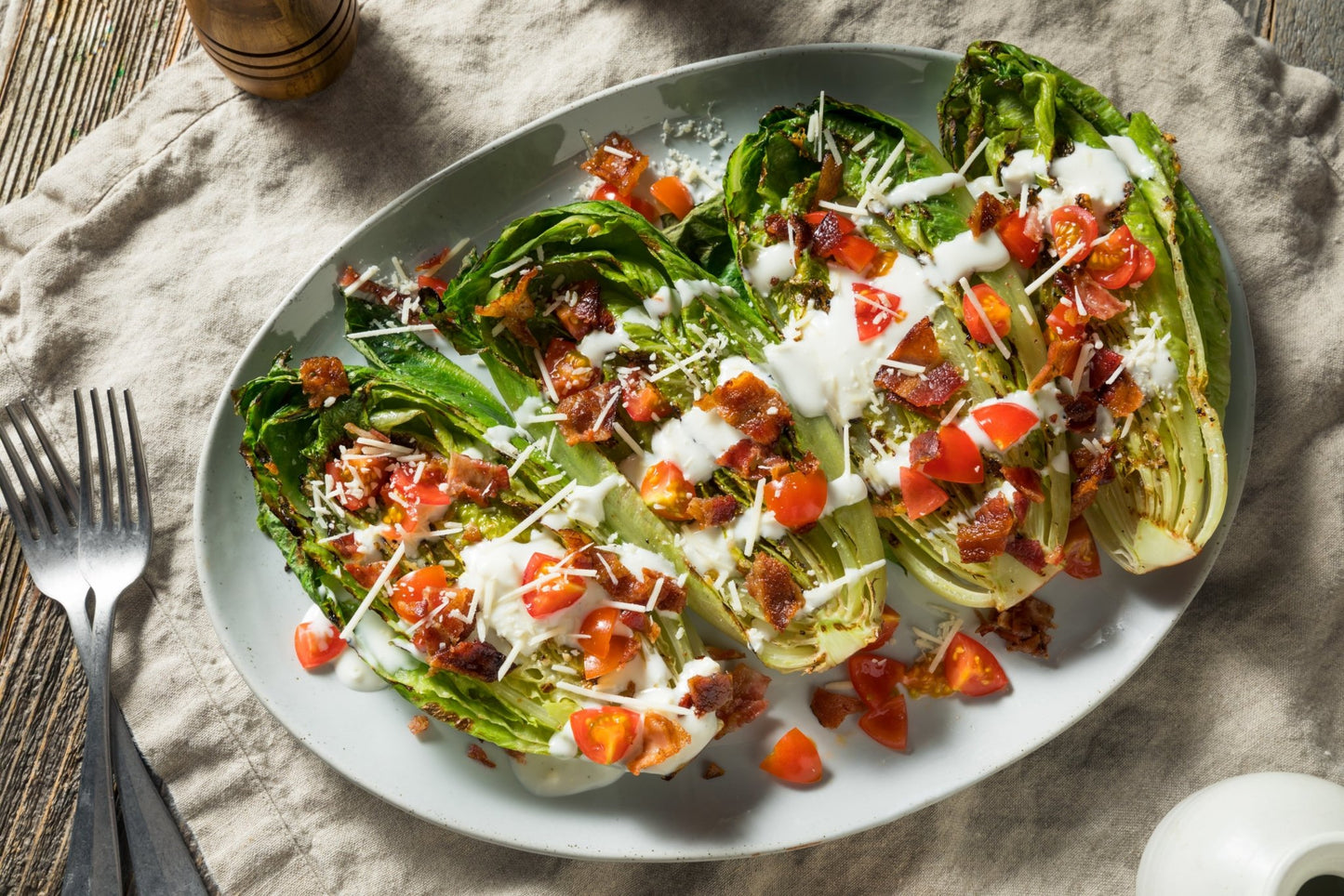 Grilled Romaine Caesar Salad - The Spice Guy