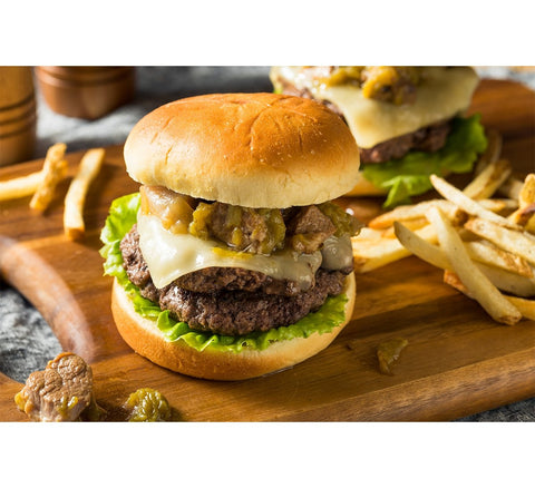Green Chile Bacon Cheese Burger - The Spice Guy