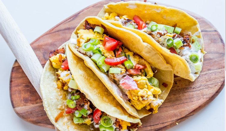 Spicy Egg Breakfast Tacos