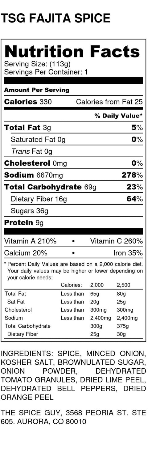 Fajita Seasoning - The Spice Guy