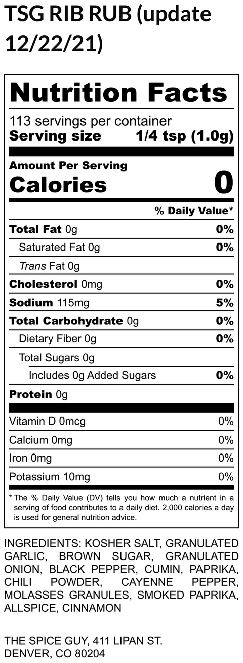 Frisco Rib Rub - The Spice Guy