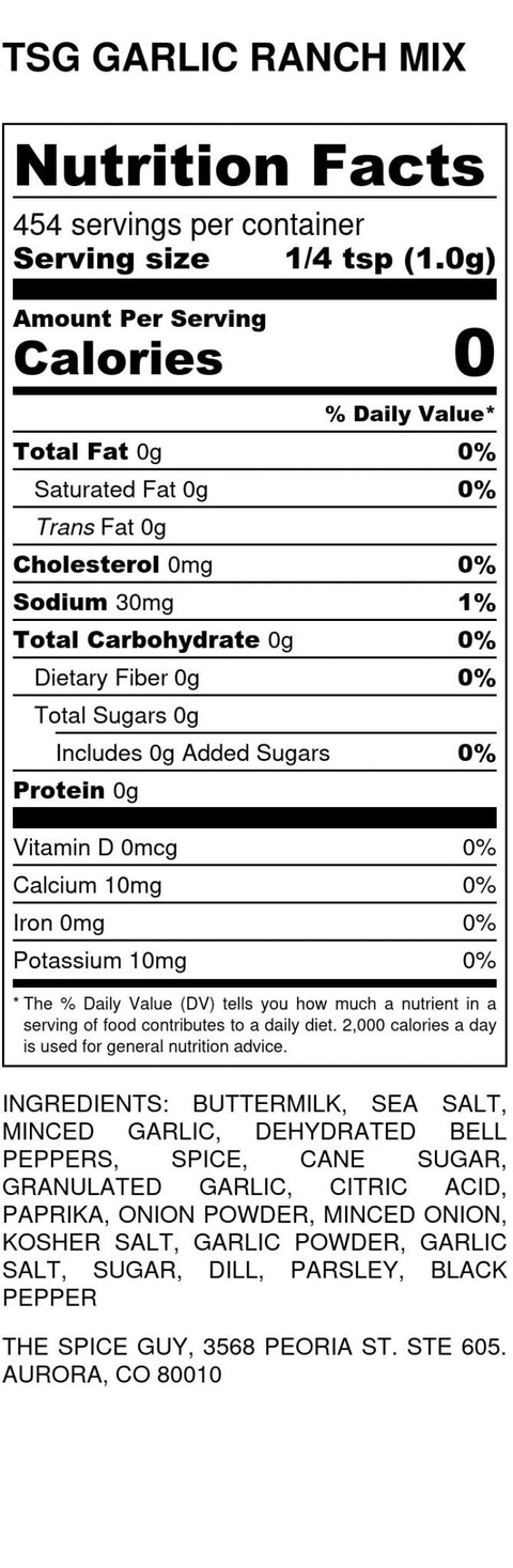 Garlic Ranch Mix - The Spice Guy