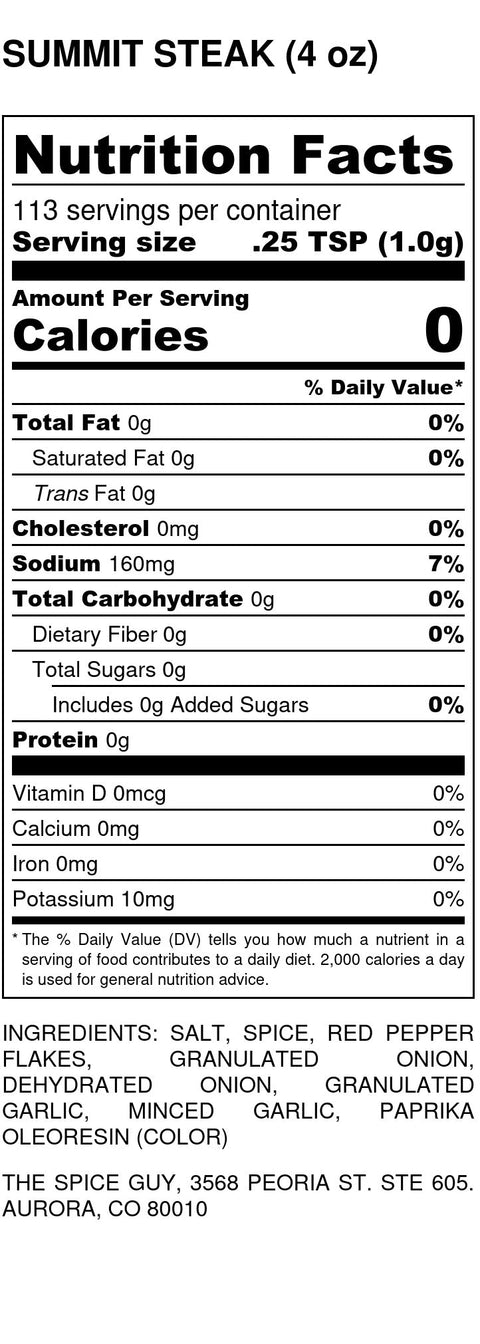 Summit County Steak & Veg - The Spice Guy